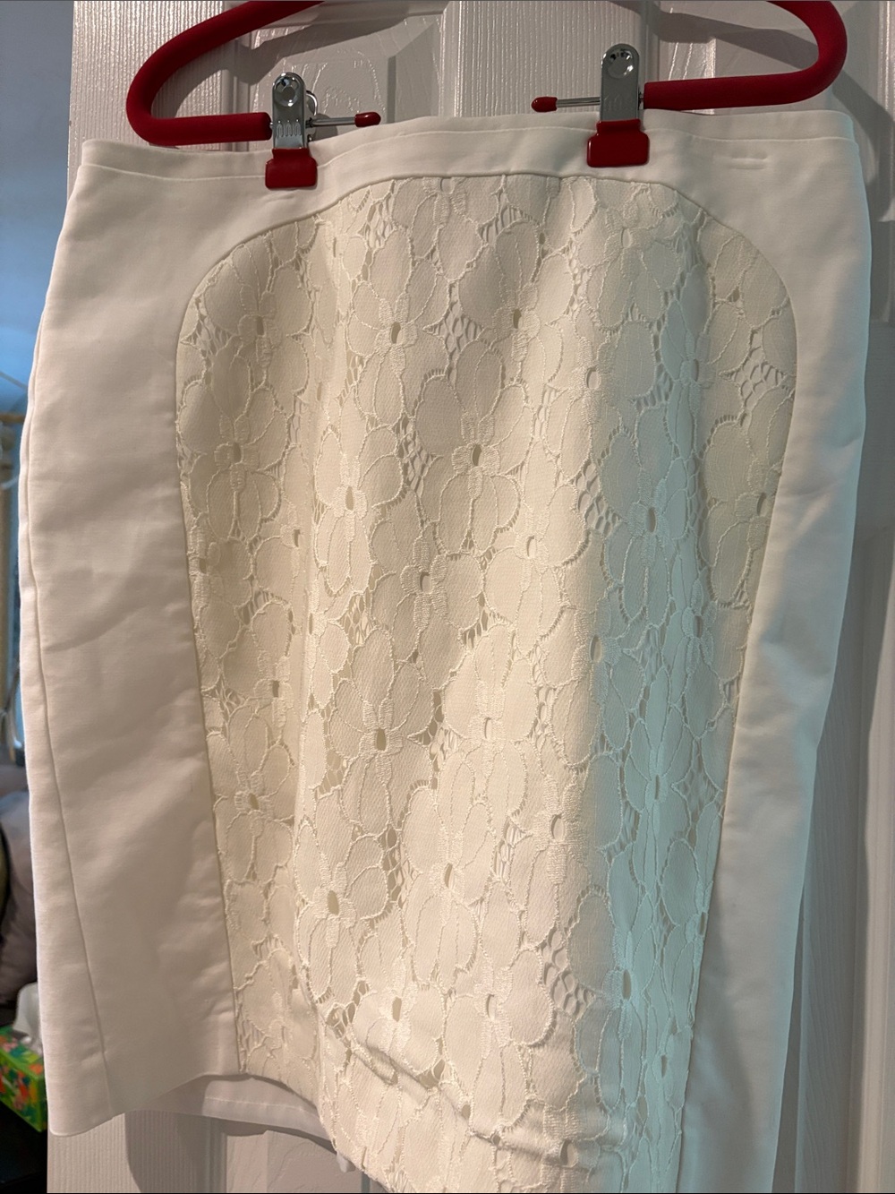 White Lace Paneled Skirt w liner